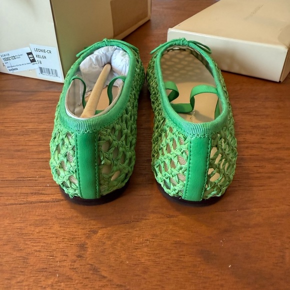 new Loeffler Randall “Leonie” Green Crochet Ballet Flat Size 5 - Picture 8 of 10